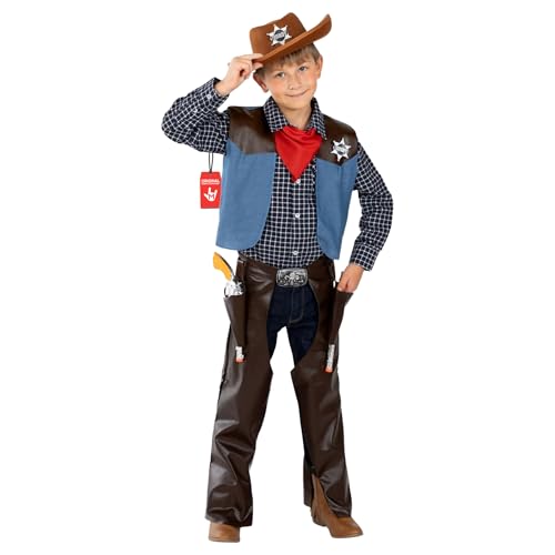 Morph Déguisement Cowboy Enfant, Costume Western Garçon, Idéal Carnaval et Fêtes, M