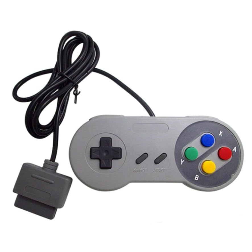 MANDO COMPATIBLE PARA SUPER NINTENDO, SNES, CON CABLE CLASICA ANTIGUA RETRO NES