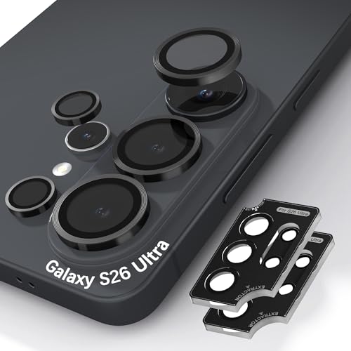 Orzero 2 Pack Camera Lens Protector for Samsung Galaxy S26 Ultra [EZ Install] [Case-Friendly] 9H Tempered Glass CD Pattern Lens Cover Military-Grade Shockproof HD Clarity Anti-Glare Black