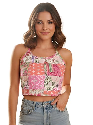 Image of Yash Gallery Women's Regular Fit Cotton Geomatrical Handblock Printed Freesize Backless Sleeveless Blouse