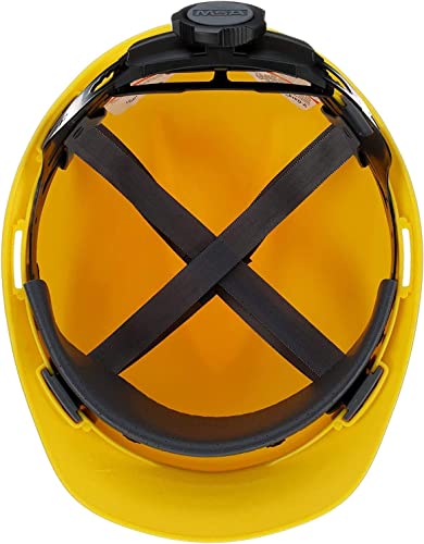 Image of WYATT Safety Helmet Hard Hat Ratchet Head Protection /Outdoor Work Construction Site (Yellow)
