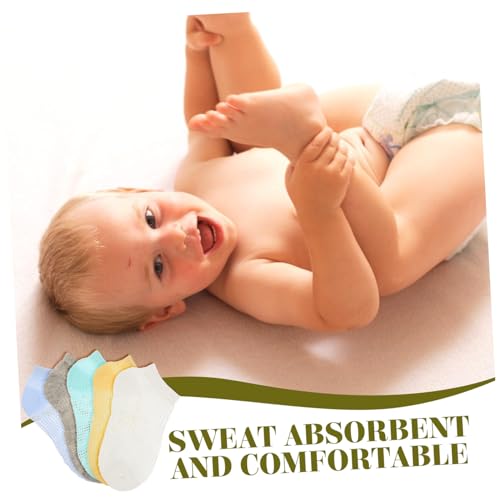 TENDYCOCO 5 Pairs Summer Ankle Socks Ultra Thin Breathable Mesh Low Cut No Show Socks for 1 3 Years Assorted Colors4