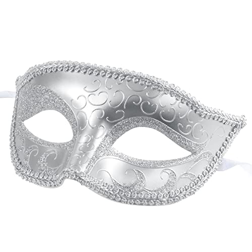 Coppia di maschere veneziane in metallo e in