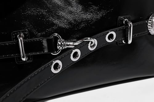 Image of Shoulder Purse for Women, Leather Women's Handbag Y2k Aesthetic Coquette Shoulder Bag Hobo Punk Trendy Ladies Purse