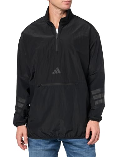 adidas Men's Size Future Icons 3-Stripes Woven Half-Zip Sweatshirt