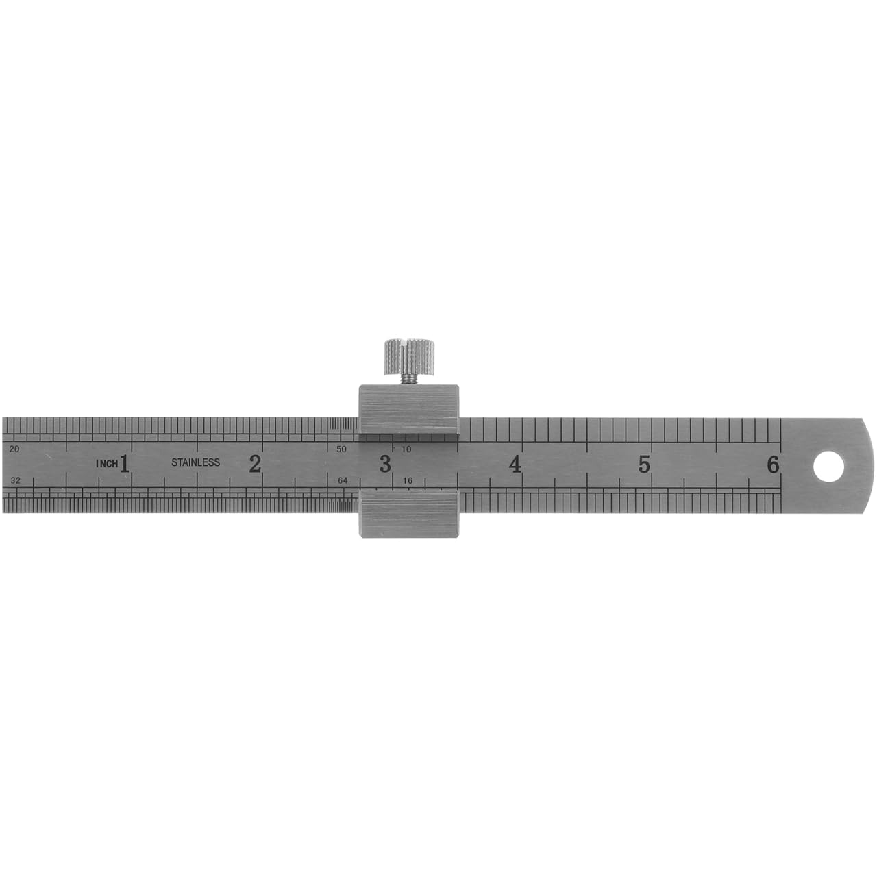 NUOBESTY Thickened Plate Ruler 6.69 Inch Stainless Steel Measuring Tool with Ruler Stopper for Precise Depth and Height Measurement Ideal for School Office and Home Use