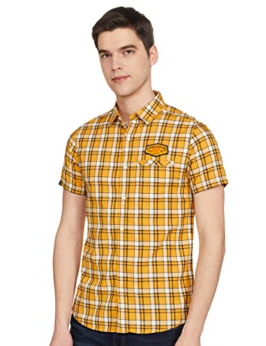 Image of Spykar Men's Checked Slim Fit Shirt