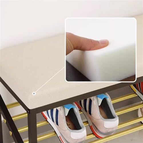 Banc étagère à chaussures d'entrée orange pour simplifier vos matins