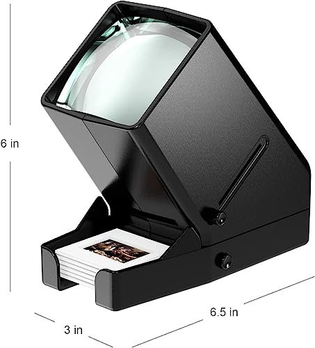DIGITNOW! 35mm Diabetrachter, 3-fache Vergrößerung, LED beleuchtete, beleuchtete Betrachtung, USB betrieben/Batteriebetrieb - für 35mm Dias negativ (4AA-Batterien im Lieferumfang enthalten)