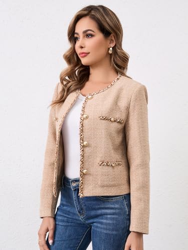 Image of M.Infisavo Cropped Tweed Blazers for Women