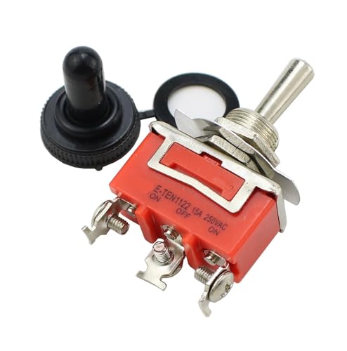 Interrupteur à bascule 3 positions E-TEN1122 commutateur AC 250V 15A triphasé avec cache orange - 3