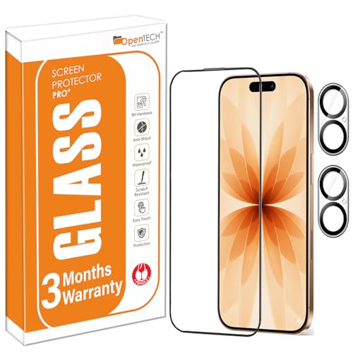 Image of OpenTech️ Military-Grade Gorilla Tempered Glass for iPhone 17 6.3-Inch with Camera Lens Protector (Pack of 2),Edge to Edge Coverage - Case Friendly, Anti scratch, HD Clear and Bubble free installation kit