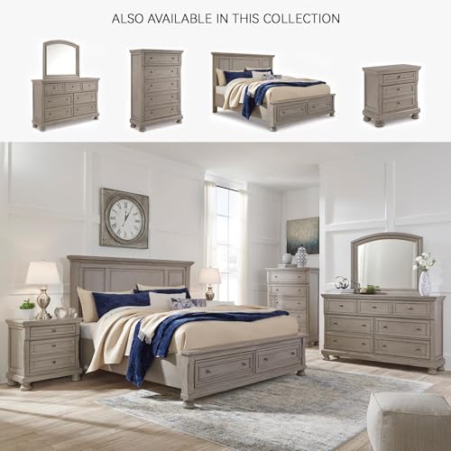 Image of Signature Design by Ashley Lettner Chest of Drawers, Tall Dresser, 5 Drawer Clothing Storage for Master Bedrooms, Veneers, Wood and Engineered Wood, Light Gray, 40 inchW x 18 inchD x 58 inchH