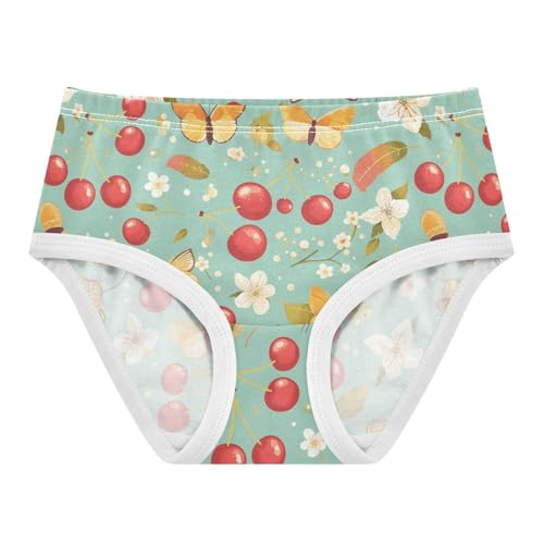 Wusikd Cherries Butterflies Girls' Underwear Cotton Bees Girls Briefs Soft Toddler Underwear 2T
