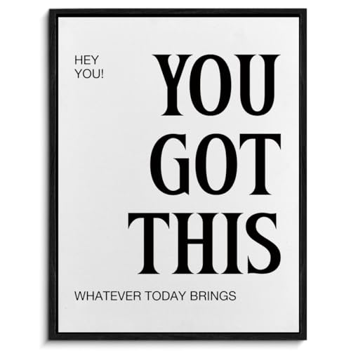 Inspirational Framed Canvas Wall Art Positive Office You Got This...