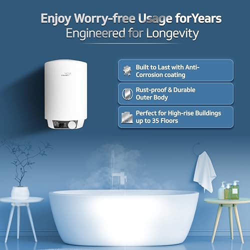Image of V-Guard Zio 10 Litre Water Heater for Home | BEE 5 Star Rating | Advanced Multi-layered Safety | Suitable for Hard Water & High-rise Buildings | White