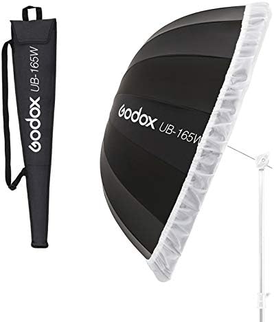 Godox UB-165W 65in 165cm Parabolic Inner White Reflec Umbrella Studio Light Umbrella with Diffuser Cover Cloth(UB-165W)