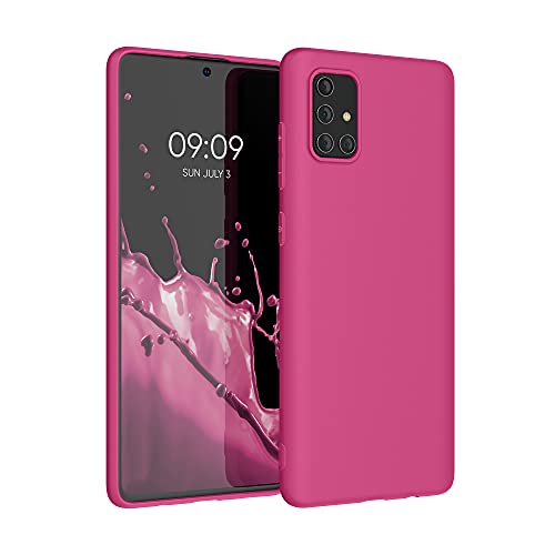 kwmobile Custodia Compatibile con Samsung Galaxy A71 Cover - Back Case per Smartphone in Silicone TPU - Protezione Gommata - rosa lampone