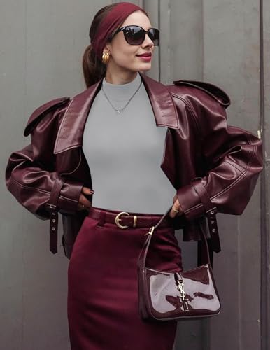 Ekouaer Women's 3 Pack Turtleneck Shirts Long Sleeve Mock Tops Lightweight Basic Layering Thermal4