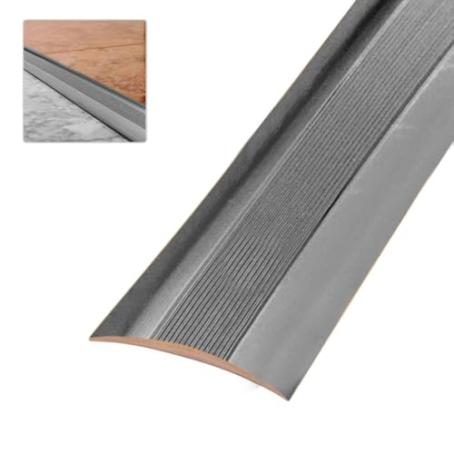 Amig - Tapajuntas para suelo - Adhesivo - Perfil de unión para suelos, parquet y tarima - Tira de transición - Color Plata - Medidas: 985 mm x 4mm x 0,5mm - Especial para suelos de madera