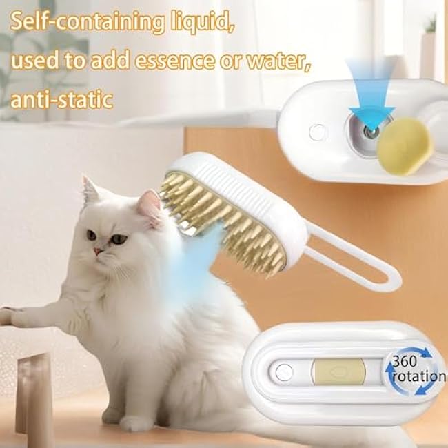 Cat Hair Brush, Dog Hair Brush, Cat Steam Brush, Rechargeable Steam Brush for Cats and Dogs, Skin Friendly Deshedding Grooming Tool for Dogs Cats With Pet Supplies Accessories-N3ZoTq26