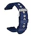 Produktbild ULLCHRO Unisex Nylon Armband mit Edelstahl Silberne Schnalle 24mm Navy Blau