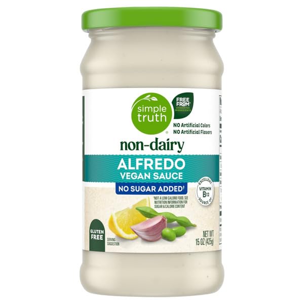 Vegan Non-Dairy No Sugar Added Alfredo Pasta Sauce – 15 oz (Pack of 1)