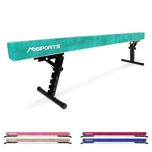 MSPORTS Schwebebalken Premium höhenverstellbar – 245 cm Balance Beam für Kinder & Erwachsene – 5-stufig höhenverstellbar (18–56 cm) – Turnbalken für Zuhause oder Verein – 5 Farben (Cyan) MSPORTS Schwebebalken Premium höhenverstellbar – 245 cm Balance Beam für Kinder & Erwachsene – 5-stufig höhenverstellbar (18–56 cm) – Turnbalken für Zuhause oder Verein – 5 Farben (Cyan)