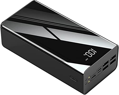 Banco de energía, Banco de energía, Pantalla de Espejo Completo LCD, Cargador portátil, Cargador de teléfono de Carga rápida, Banco de energía de 4 Salidas y Linterna, Paquete de baterías ex