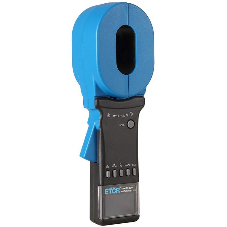 Clamp Earth Ground Resistance Tester Meter Clamp On Ground Resistance Measurement with Resistance 0.010Ω-1500Ω Resolution 0.001 Current 0.000mA-40.0A