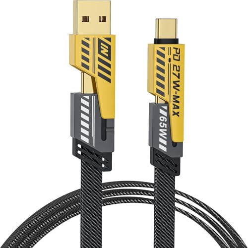 Image of 65W /27W 4 in 1 Multi Function Braided Fast Charging Cable with Lighting to USB-C, Type C-C, Ligthing to USB, Military Grade Durability, Compatible for iPhone, Samsung, Oneplus Series & More