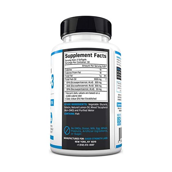 Fish-Oil-Omega-3-DHA-Supplement-Triple-Strength-Fish-Oil-Burpless-Organic-Supports-Joint-Health-Post-Workout-Recovery-Lemon-Flavored-Supplements-with-Triglyceride-DPA-EPA Fish Oil Omega 3 DHA Supplement - Triple Strength Fish Oil Burpless & Organic - Supports Joint Health & Post Workout Recovery - Lemon Flavored Supplements with Triglyceride, DPA, & EPA - (60 Softgels)