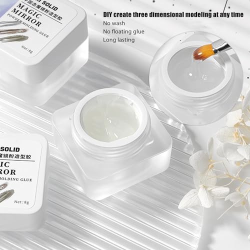 para Moldagem Em pó para Espelho Profissional para Unhas Em pó Com, Gel para Unhas, Gel para Pontas