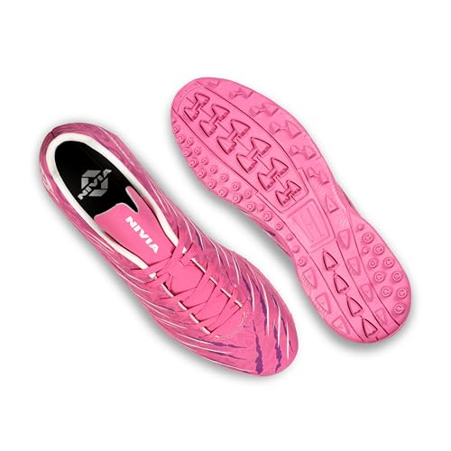 Image of Nivia Carbonite 7.0 Turf Shoes for Men Rubber Studs with PVC Synthetic Leather Upper, Die Cut Light Weight Insole, Ideal for Hard Surfaces Artificial Turf Surfaces