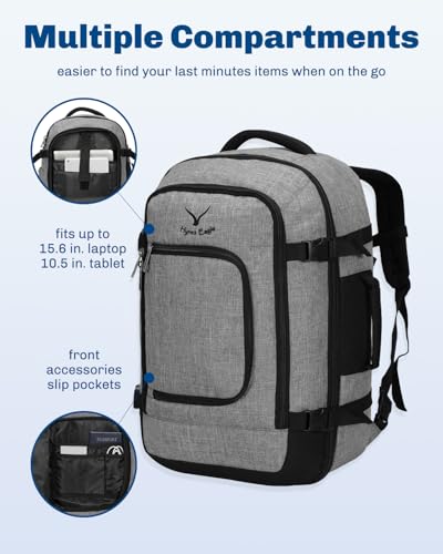 Image of Hynes Eagle Travel Backpack 40L Flight Approved Carry on Backpack Men Large Cabin Weekender Laptop Backpack Women 15.6 inches