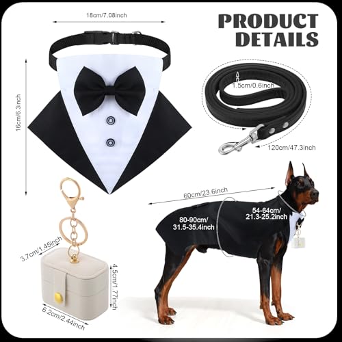 Disfraz de Smoking para Perros Grandes Huhumy 4 Pzs miniatura 2