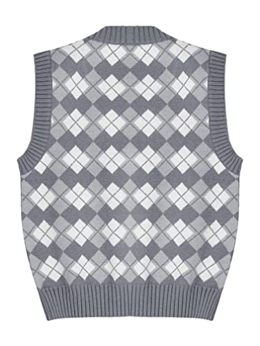 Kids Girls Casual Plaid Sweater Vest V-Neck Sleeveless Knit Pullover Tank Top Uniform Knitwear Waistcoat2