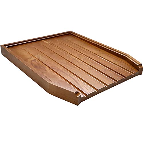 Belfast - Tabla de desagüe en ángulo para fregadero (madera de roble macizo) Model 1 marrón