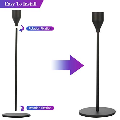 image for Anndason Set of 6 Black Taper Candle Holders Decorative Candlestick Ho