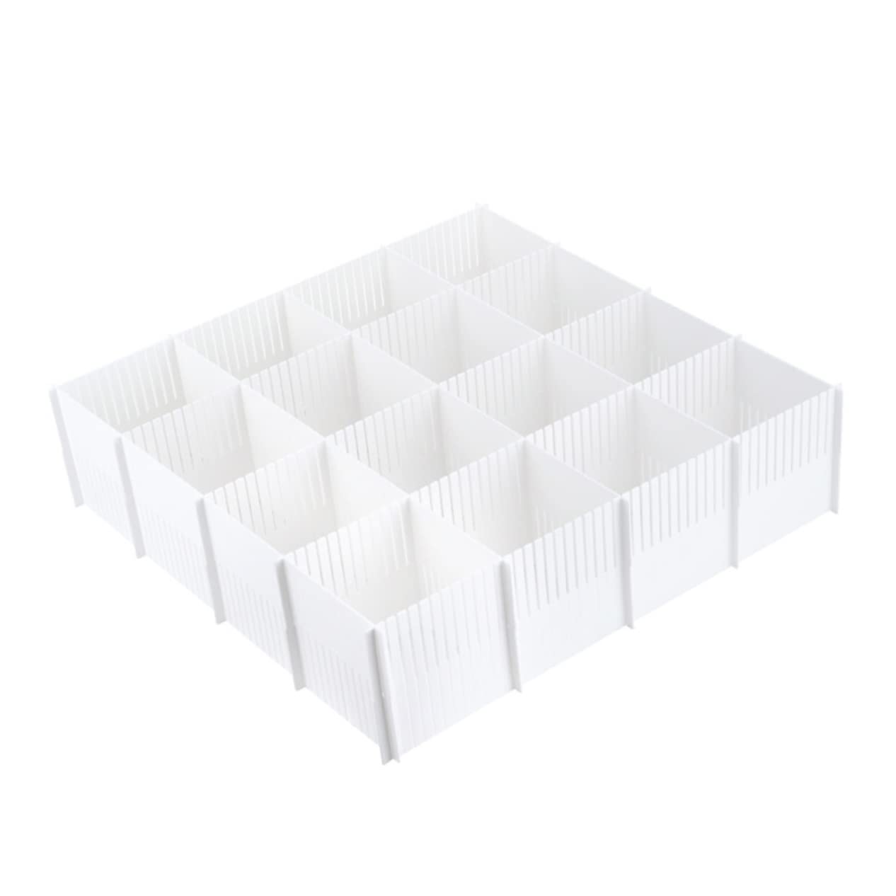 Divisori per Cassetti per Armadio, Plastico Bianco 38x11 Cm, 10 Pezzi