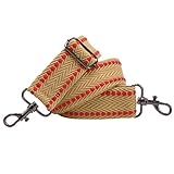 Material: 100 % Baumwolle - Länge: 75-135 cm (verstellbar) - Breite: 4 cm - Farben: Beige, Rot - Farbe Karabiner: Schwarz