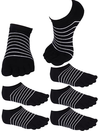 Sintege 5 Pairs Stripe Toe Socks Colorful Finger Socks for Women Girl Supplies