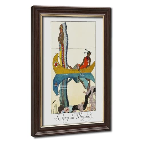 Poster Amérindiens Le Long Du Missouri Georges Barbier Cadeau Déco Vintage Toile