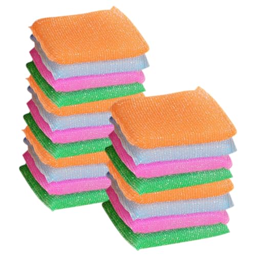 Image of CLISPEED 20pcs Multi-Purpose Scouring Pad Non-Scratch Cleaning Sponges for Pots Pans Dishes Utensils Non-Stick Cookware Kitchen Bathroom Dish Sponge, 9.50X8.00X1.50CM