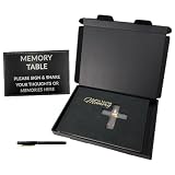 FUZYXIH Libro de invitados funerario con kit de letrero de tarjeta capaz para ocasiones serias escritura a mano para celebración de la vida, libro de invitados funerario para servicio conmemorativo