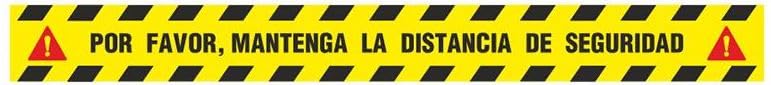 BALSAT Pegatina Suelo "Mantenga la distancia de seguridad" 90 cm x 10 cm. Paquete de 5 pegatinas