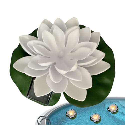 Luz Solar De Estanque, Fuente Solar Flotante De Flores De Loto Artificial Con 8 Boquillas, Linterna De Piscina LED Impermeable, Brillo Que Cambia De Color, Diseño Recargable, 1 Paquete Multicolor, Par