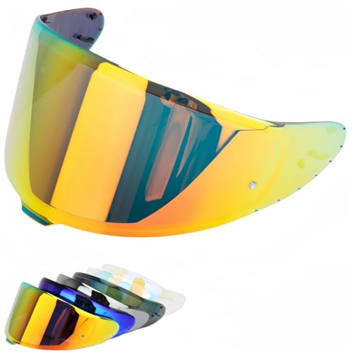 Wayocfei CWR-F2 シールド ヘルメット 適合 Z-8 Z8 X-15 X15 ヘルメット・バイザー 紫外線 吸収 バイクヘルメットアフターマーケット交換 (ティーチップREVOレッド)