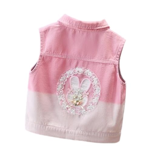 MW&FOFJR Girls Denim Vest Gradient Color Sleeveless Kids Outerwear Denim Coat Vest