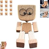 Wackelnde Holzfigur, Wackelnde Holzfiguren Ornament, Wackelfüße Holzpuppe Auto-Lufterfrischer, Handgefertigte Holz-Auto-Ornamente Armaturenbrett-Dekoration für Zuhause, Büro